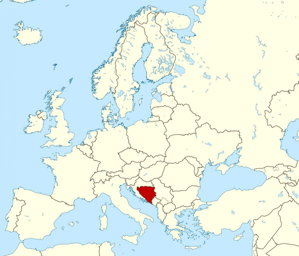 Mapa Bosny místo na světě