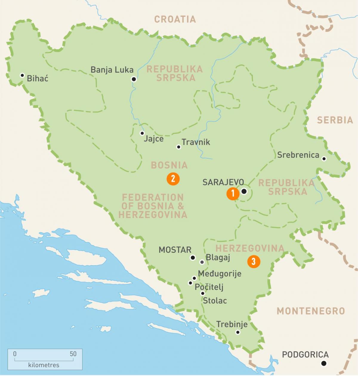 Mapa sarajevo Bosna