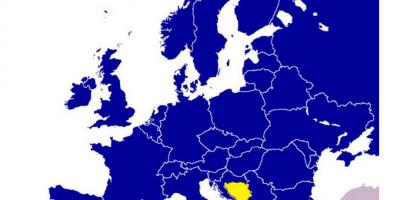 Mapa Bosny a Hercegoviny evropě