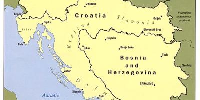 Mapa Bosny a Hercegoviny a okolních zemí