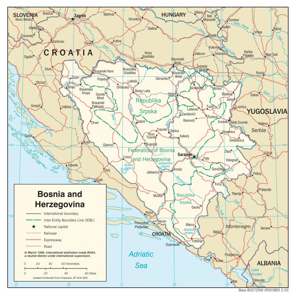Bosna-Hercegovina mapa