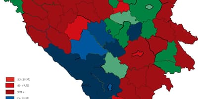 Bosna náboženství mapě