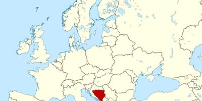 Mapa Bosny místo na světě