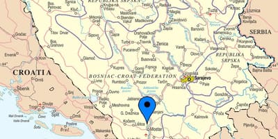 Mapa mostar Bosna a Hercegovina